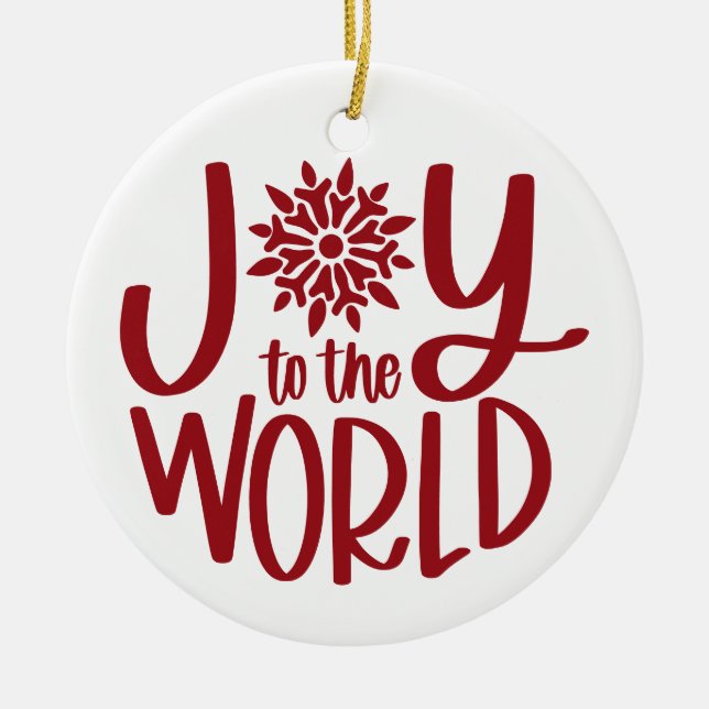 Joy To The World  Ceramic Tree Decoration (Front)