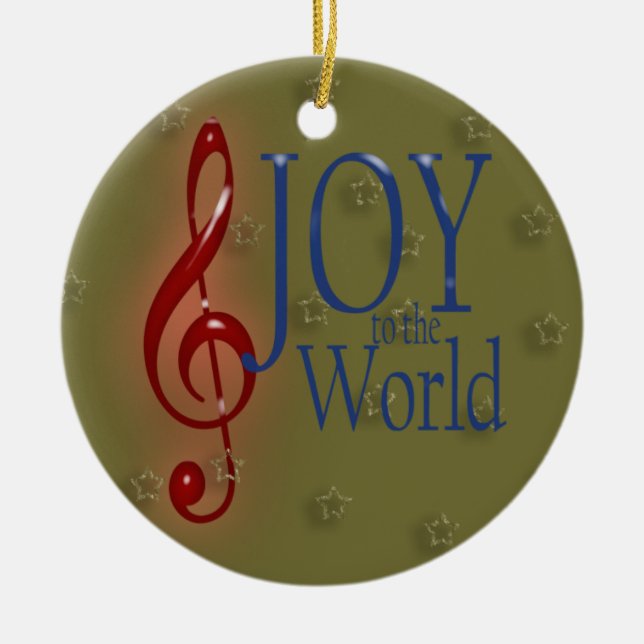 JOY to the World Ceramic Tree Decoration (Front)