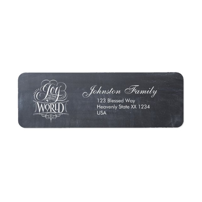 Joy to the World Chalkboard Christmas Calligraphy (Front)