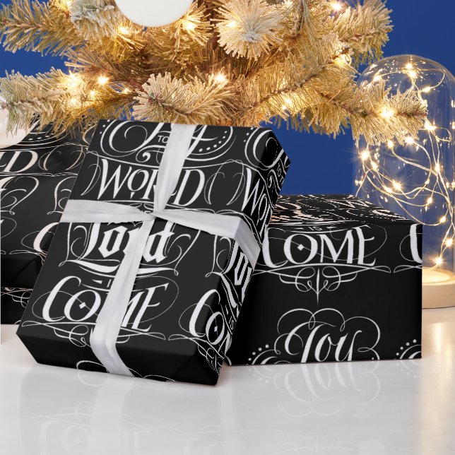 Joy to the World Christian Christmas Chalkboard Wrapping Paper (Holidays)