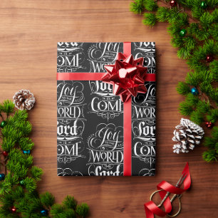Joy to the World Christian Christmas Chalkboard Wrapping Paper