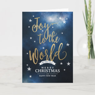 Joy to the World Christian Christmas Design Holiday Card