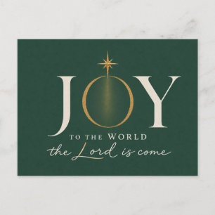JOY TO THE WORLD   Christian Christmas Holiday Postcard