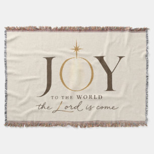 JOY TO THE WORLD Christian Christmas Throw Blanket