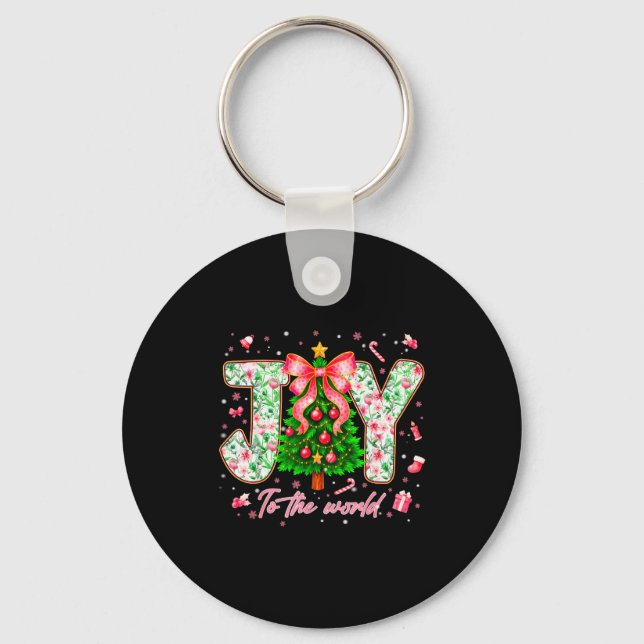 Joy To The World Christian Jesus Pjs Xmas Women Gi Key Ring (Front)