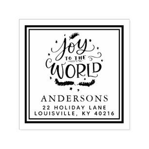 Joy To The World Christmas Address Self-inking Stamp