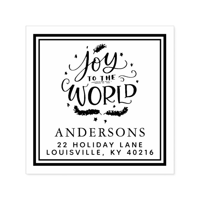 Joy To The World Christmas Address Self-inking Stamp (Design)