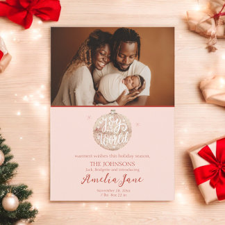 Joy to the World Christmas Birth Announcement