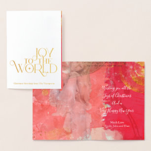 Joy To The World Christmas Carol Names Angel Foil Card