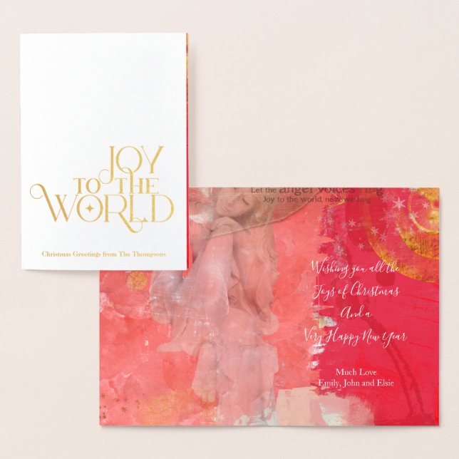 Joy To The World Christmas Carol Names Angel Foil Card (Display)