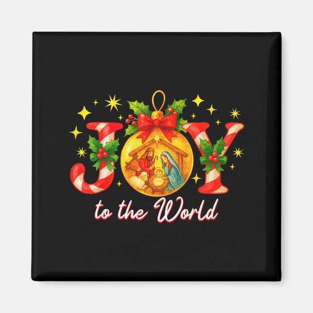 Joy To The World Christmas Christian Nativity  Magnet (Front)