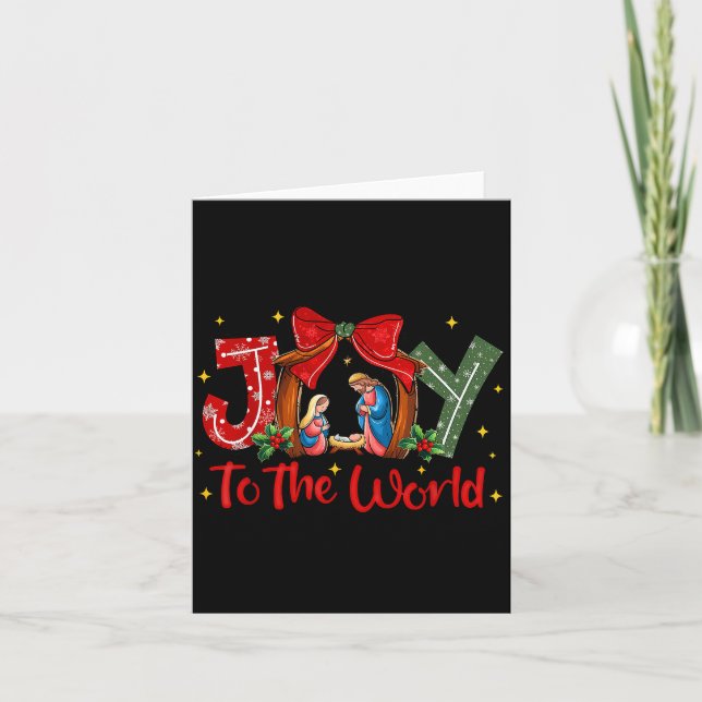 Joy To The World Christmas Christian Nativity Scen Card (Front)