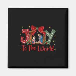 Joy To The World Christmas Christian Nativity Scen Magnet