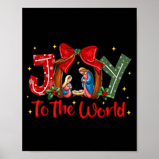 Joy To The World Christmas Christian Nativity Scen Poster (Front)