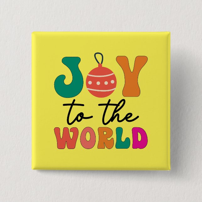Joy to The World - Christmas Design-50835 15 Cm Square Badge (Front)