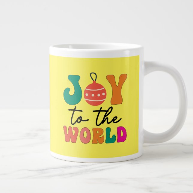 Joy to The World - Christmas Design-50835 Large Coffee Mug (Right)