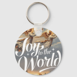 Joy to the World Christmas Design Key Ring