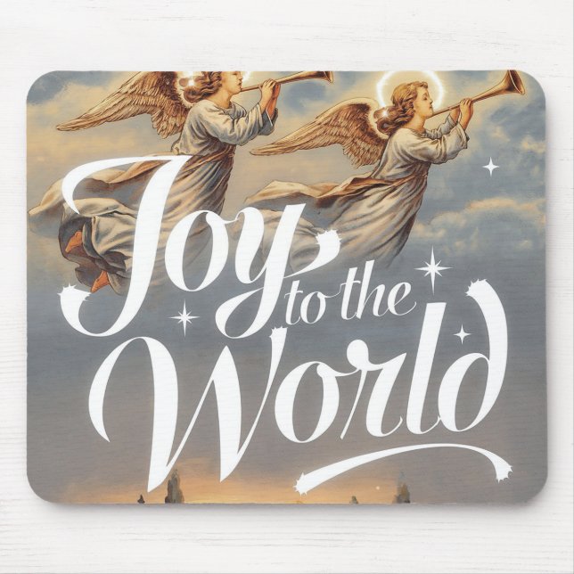 Joy to the World Christmas Design  Mouse Mat (Front)