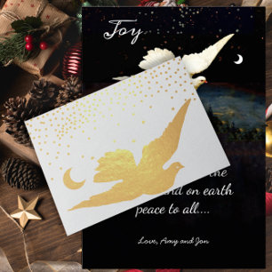 Joy To the World Christmas Holiday Real Gold Foil Card