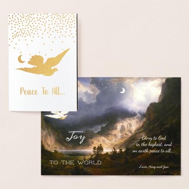 Joy To the World Christmas Holiday Real Gold Foil Card (Display)