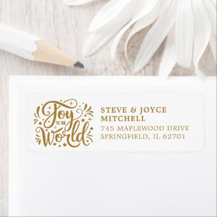 Joy To The World Christmas Holidays Gold Script
