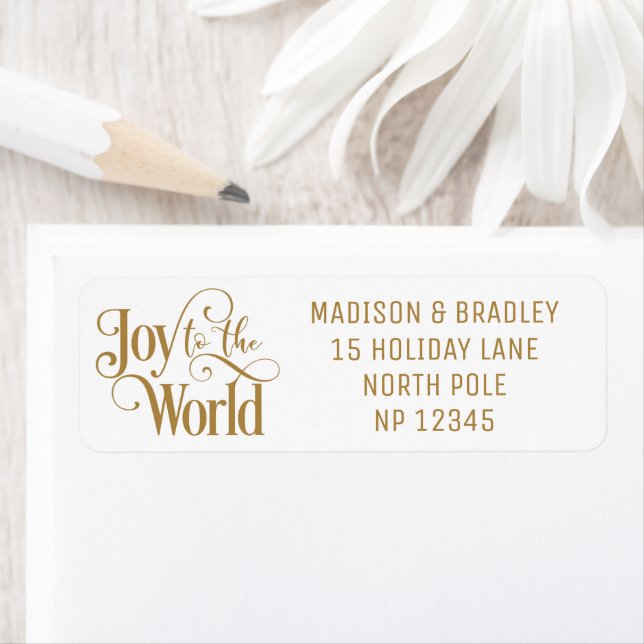 Joy To The World Christmas Holidays Gold Script (Insitu)