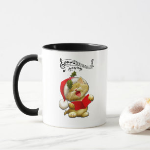 Joy to the World Christmas Kitten Coffee Mug