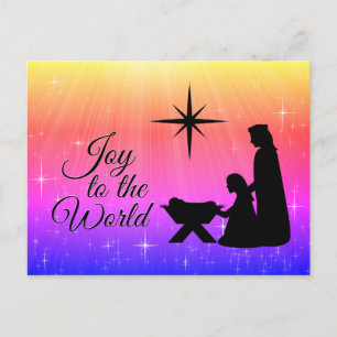 Joy to the World, Christmas Nativity Holiday Postcard