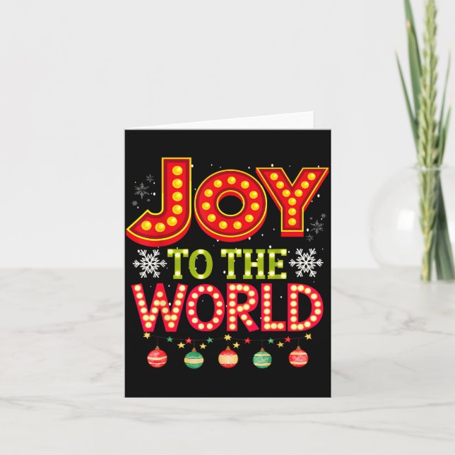 Joy To The World Christmas Pajamas For Kids, Women Card (Front)