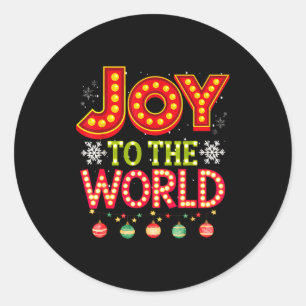 Joy To The World Christmas Pajamas For Kids, Women Classic Round Sticker