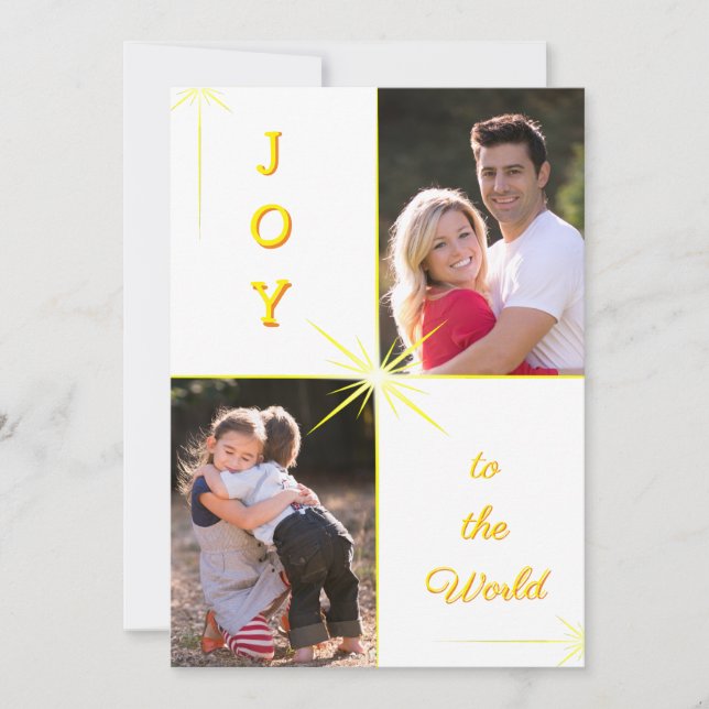 Joy To The World Christmas Photo Greeting Holiday Card (Front)