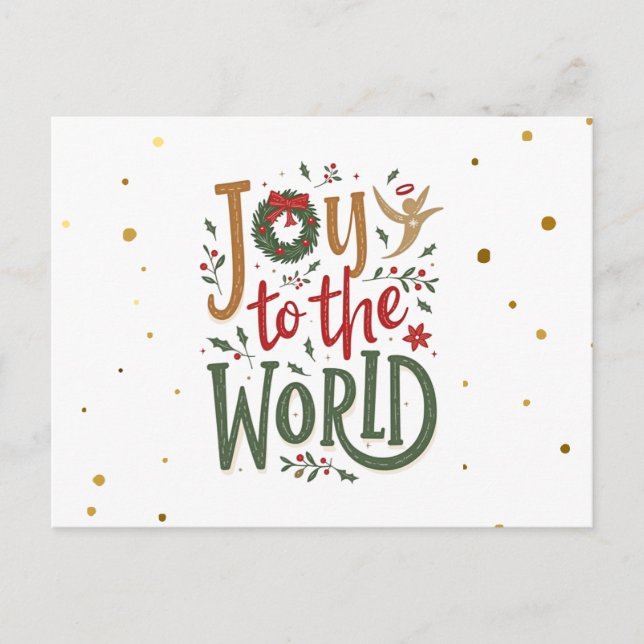 Joy To The World Christmas Postcard (Front)