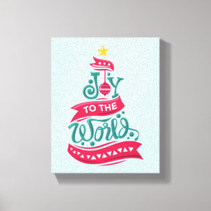 Joy to the World Christmas Quote Typography Canvas Print
