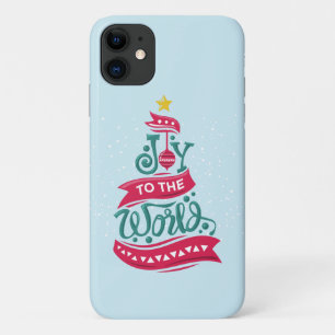 Joy to the World Christmas Quote Typography iPhone 11 Case