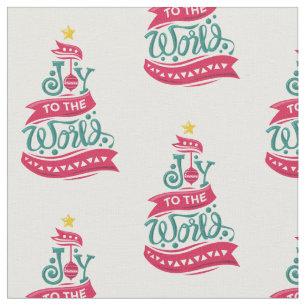 Joy to the World Christmas Quote Typography Fabric
