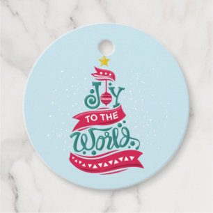 Joy to the World Christmas Quote Typography Favour Tags