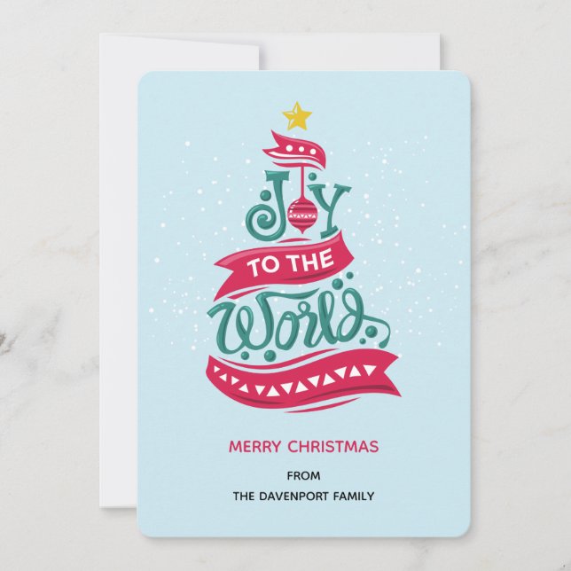 Joy to the World Christmas Quote Typography Holiday Card (Front)