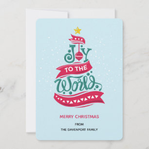 Joy to the World Christmas Quote Typography Holiday Card