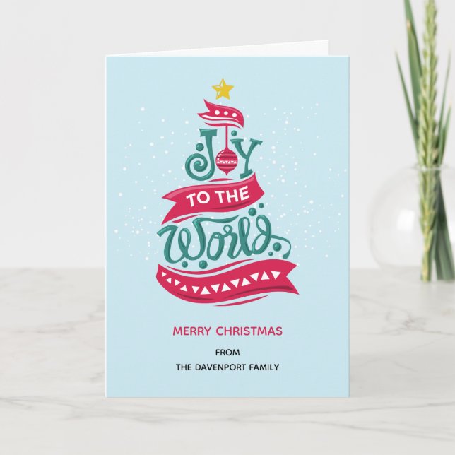 Joy to the World Christmas Quote Typography Holiday Card (Front)