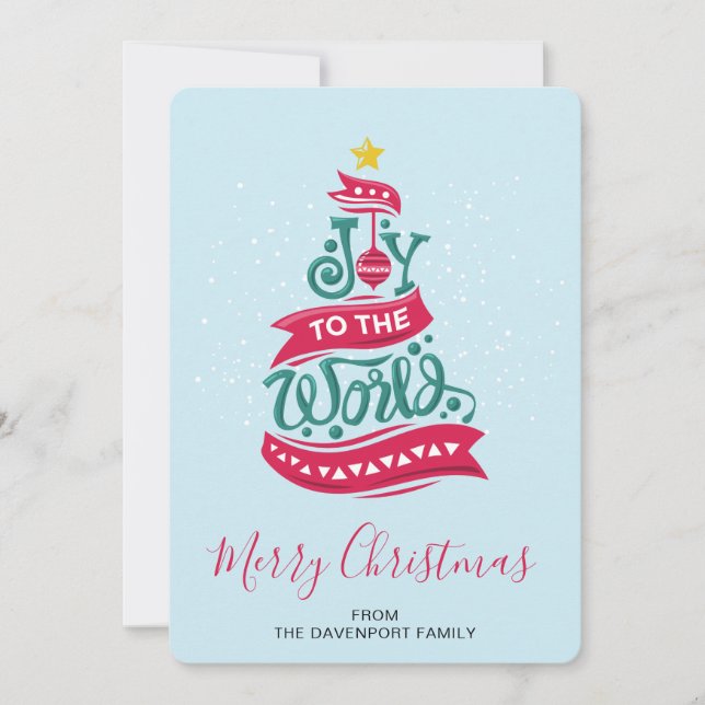 Joy to the World Christmas Quote Typography Holiday Card (Front)