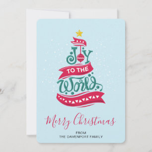 Joy to the World Christmas Quote Typography Holiday Card