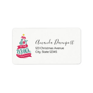 Joy to the World Christmas Quote Typography Label
