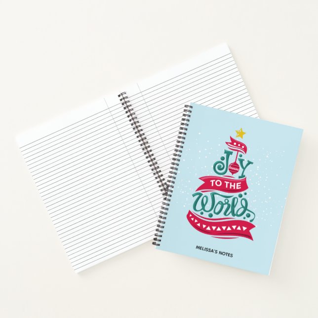 Joy to the World Christmas Quote Typography Notebook (Inside)