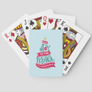Joy to the World Christmas Quote Typography Playing Cards