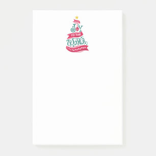 Joy to the World Christmas Quote Typography Post-it Notes