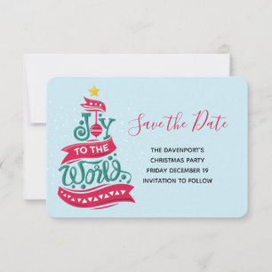Joy to the World Christmas Quote Typography Save The Date