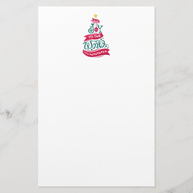 Joy to the World Christmas Quote Typography Stationery (Front)