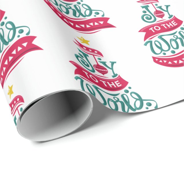 Joy to the World Christmas Quote Typography Wrapping Paper (Roll Corner)