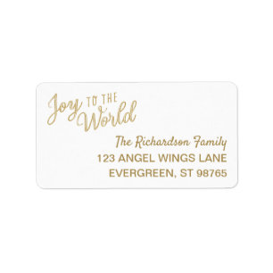 Joy to the World Christmas Return Address Label