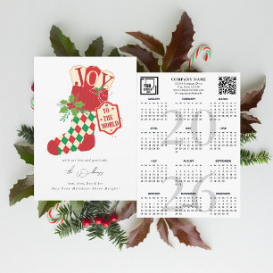 Joy to the World Christmas Rustic 2026 Calendar Holiday Card